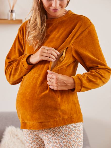2-teiliges Homewear-Set, Schwangerschaft & Stillzeit marron 