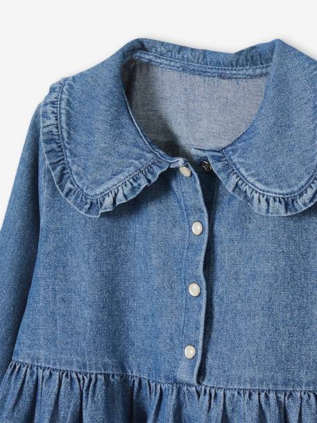 Robe denim col Claudine fille denim brut 