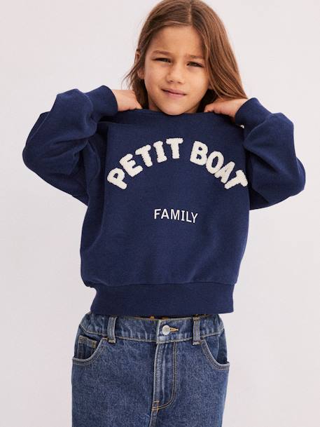 Kinder Sweatshirt PETIT BATEAU, Bio-Baumwolle blau 