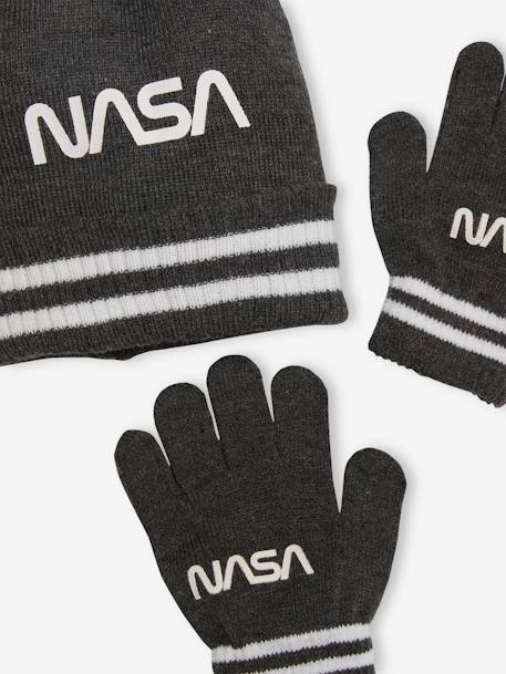 Kinder-Set NASA: Mütze & Handschuhe anthrazit 