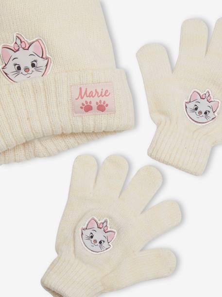 Kinder-Set Disney ARISTOCATS MARIE: Mütze & Handschuhe beige meliert/rosa 