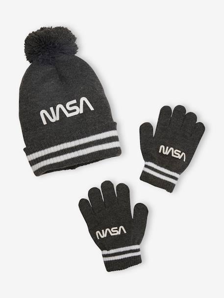 Ensemble garçon NASA® bonnet + gants Gris anthracite 