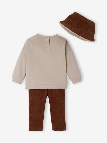 Baby-Set: Sweatshirt, Hose & Hut grau 