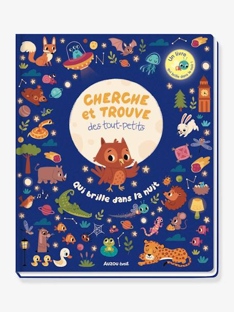 Französisches Kinderbuch „Cherche et Trouve des tout-petits - Qui brille dans la nuit“ AUZOU blau 