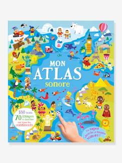 Spielzeug-Bücher (französisch)-Soundbücher -Französisches Kinder Wimmelbuch „Cherche et trouve - Mon Atlas sonore“ 1-2-3 SOLEIL mit 180 Geräuschen