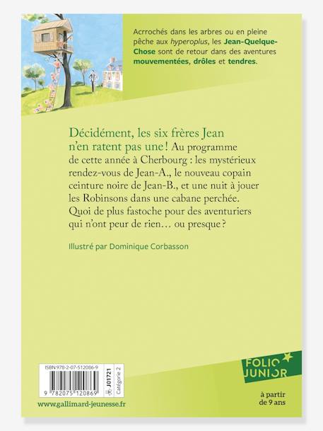 Französisches Kinderbuch „Un petit pois pour six - Histoires des Jean-Quelque-Chose“ Band 7 GALLIMARD JEUNESSE blau 