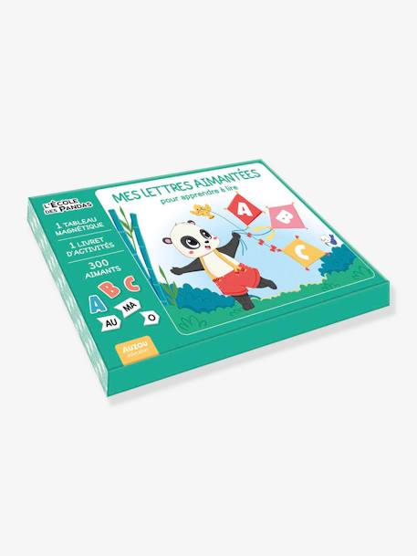 Französische ABC-Magneten „L'école des pandas - Mes lettres aimantées pour apprendre à lire“ AUZOU für Kinder grün 