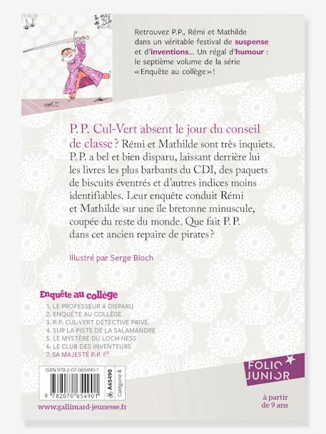 Sa Majesté P. P. 1er - Enquête au collège - T7 - GALLIMARD JEUNESSE violet 