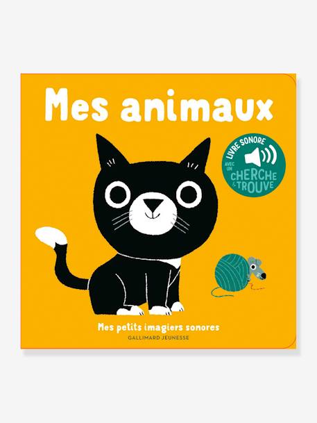 Französisches Kinderbuch mit Soundeffekt „Mes animaux“ GALLIMARD JEUNESSE orange 