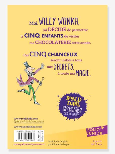 Charlie et la chocolaterie - GALLIMARD JEUNESSE jaune 