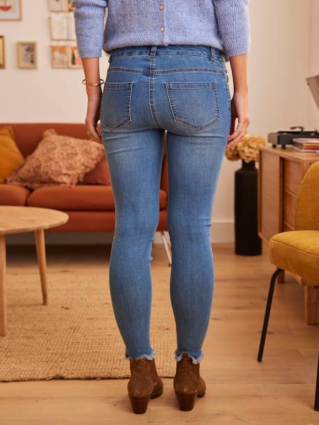 Umstands-Jeans, Skinny-Fit, nahtloser Stretch-Bund brut denim 
