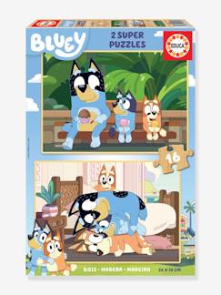 2 Super Puzzles 16 pièces bois - Bluey - EDUCA