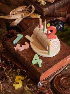 Jouet-Jeux d'imitation-Gâteau roulé d'anniversaire en bois FSC®