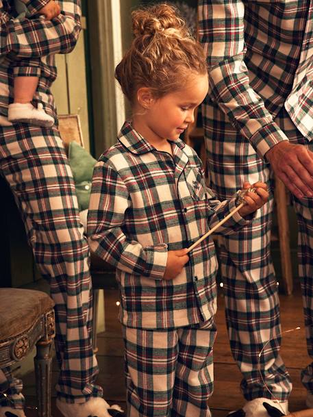 Pyjama de Noël enfant capsule famille en flanelle écru 