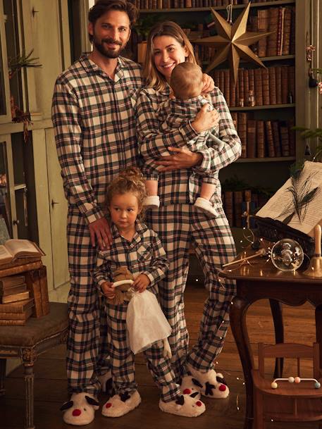 Pyjama de Noël enfant capsule famille en flanelle écru 