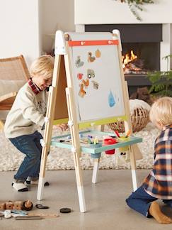 Geschenkideen-Spielzeug-Kunstaktivität-Leinwand und Malerei-3-in-1 Tafel mit Mal-Zubehör, Holz FSC®