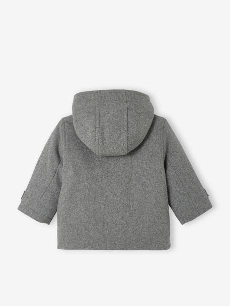 Manteau duffle-coat bébé avec capuche encre+gris chine 