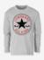 Tee-shirt enfant manches longues Chuck Patch CONVERSE blanc+gris 