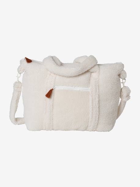 Wickeltasche „Plume“, Fell-Imitat beige 