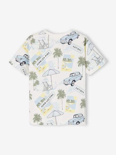 Jungen T-Shirt, Urlaubs-Print weiss bedruckt 
