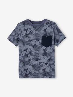 Junge-T-Shirt, Poloshirt, Unterziehpulli-Jungen T-Shirt, Print und Brusttasche