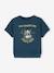 T-shirt molleton motif aventure garçon détails fluo bleu pétrole 