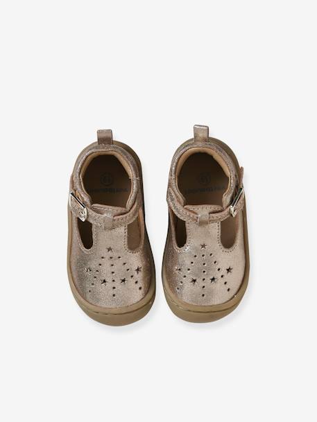 Baby Krabbelschuhe goldfarben 