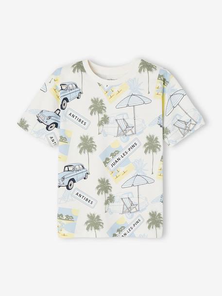 T-shirt garçon 'Juan les pins' blanc imprimé 