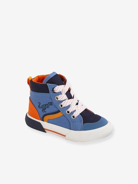 Baby High-Sneakers mit Schnürung & Reissverschluss blau 