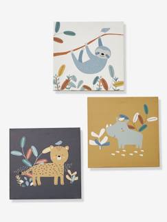 Sélection animaux-Linge de maison et décoration-Décoration-Lot de 3 toiles JUNGLE PARADISE