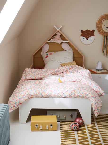 Mitwachs-Kinderbett 'Tipili', Hausbett Grün/Gelb+weiß 