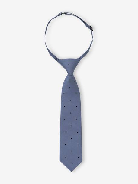 Cravate imprimée à pois garçon bleu 