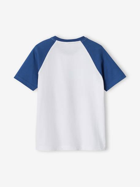Jungen T-Shirt mit Kontrastärmeln blau+salbeigrün 