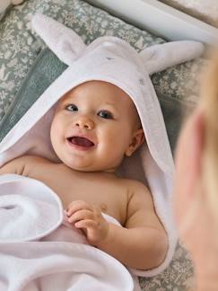 Kaninchen-Baby-Bio-Kollektion: Bade-Cape mit Waschhandschuh, Kapuzenhandtuch
