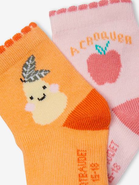 2er-Pack Baby Socken mit Früchten aprikose 