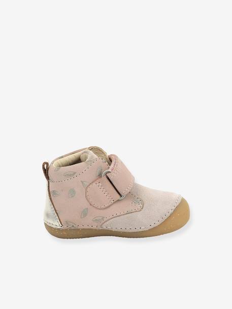 Mädchen Baby Lauflern-Boots 'Sabio' KICKERS® rosa bedruckt+rosa metalic 