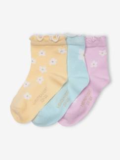 Baby-3er-Pack Mädchen Baby Socken mit Blumen