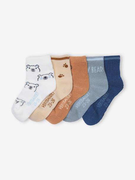 5er-Pack Baby Socken mit Bär braun 