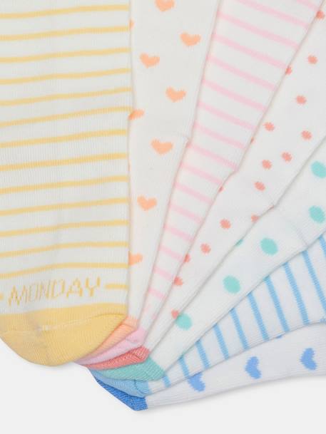 7er-Pack Mädchen Socken mit Wochentag ecru 