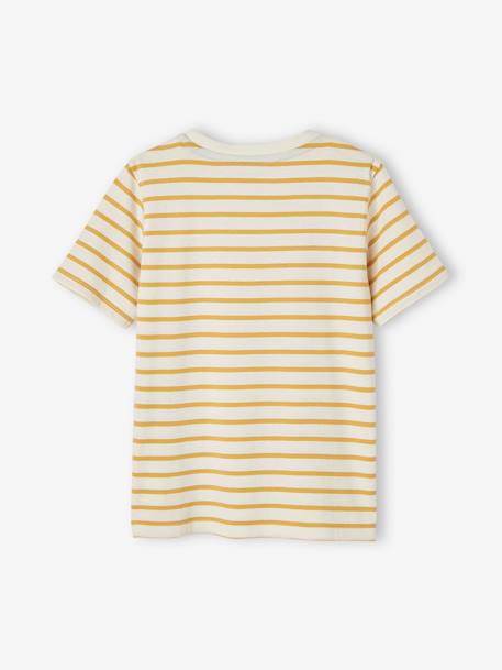 Jungen T-Shirt mit Streifen azurblau+gelb gestreift+graugrün gestreift+indigo gestreift+rot gestreift 