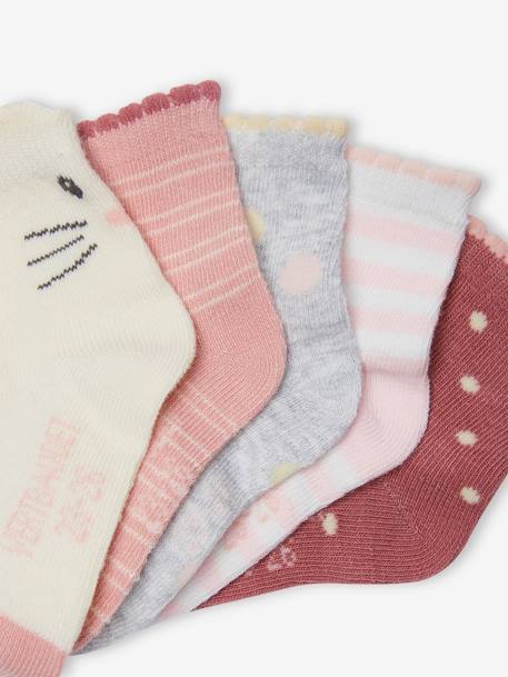 5er-Pack Mädchen Baby Socken altrosa 