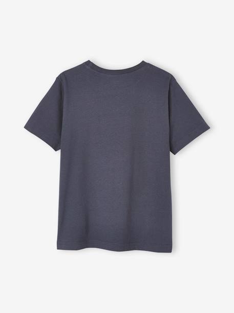 Jungen T-Shirt, Tierprint grau meliert+nachtblau 