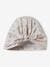 Bonnet esprit turban bébé fille en maille imprimée beige poudré 