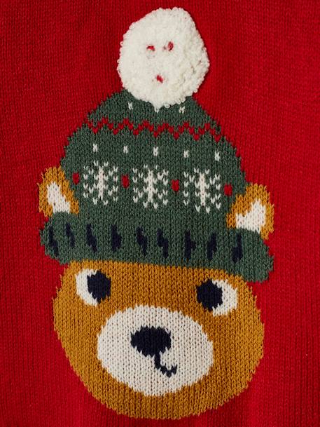 Baby Weihnachtspullover, Bär rot 