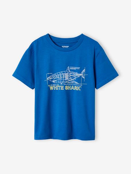 T-shirt garçon motif effet 3-D bleu électrique+écru 