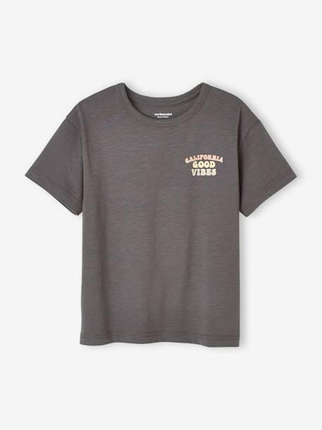 Jungen T-Shirt, Print hinten grau+senffarben 