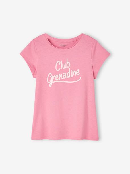 Mädchen T-Shirt, Message-Print bonbon rosa+erdbeer+himmelblau+koralle+marine+rot+tannengrün+vanille 