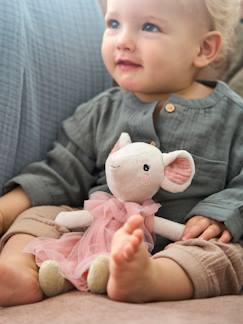 Jouet-Premier âge-Doudous, peluches et jouets en tissu-Poupée souris et son sac à dos pour dent de lait