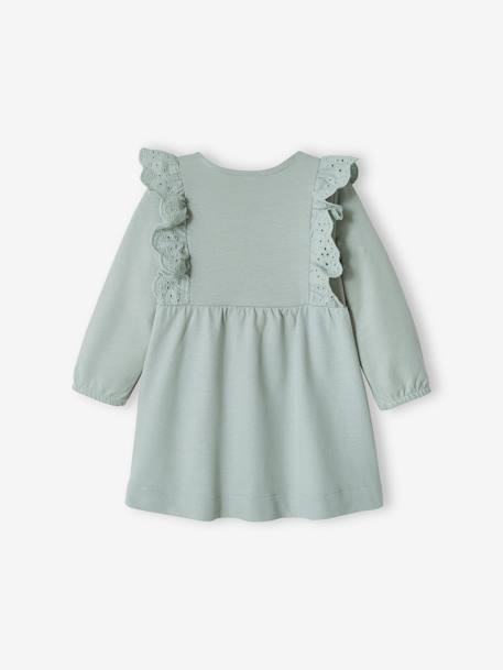 Mädchen Baby Kleid graublau+karamell 