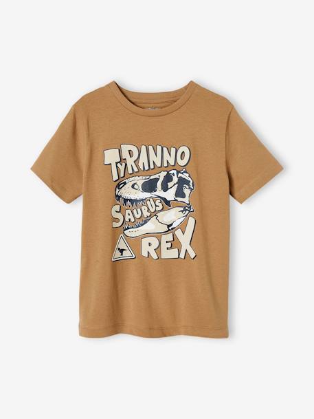 T-shirt dinosaure garçon beige+bleu nuit 